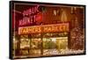 Seattle, Washington - Pike Place Market Christmas-Lantern Press-Framed Stretched Canvas