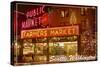 Seattle, Washington - Pike Place Market Christmas-Lantern Press-Stretched Canvas