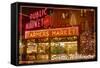 Seattle, Washington - Pike Place Market Christmas-Lantern Press-Framed Stretched Canvas
