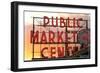 Seattle, Washington - Pike Place Market Sunset-Lantern Press-Framed Art Print