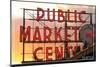 Seattle, Washington - Pike Place Market Sunset-Lantern Press-Mounted Art Print