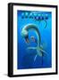 Seattle, Washington - Plesiosaurus Dinosaur-Lantern Press-Framed Art Print