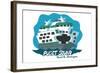 Seattle, Washington - Puget Sound - Cartoon Icon-Lantern Press-Framed Art Print