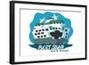 Seattle, Washington - Puget Sound - Cartoon Icon-Lantern Press-Framed Art Print