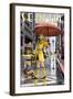 Seattle, Washington - Rainy Day Girl-Lantern Press-Framed Art Print