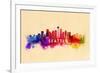 Seattle, Washington - Skyline Abstract-Lantern Press-Framed Premium Giclee Print