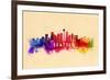 Seattle, Washington - Skyline Abstract-Lantern Press-Framed Premium Giclee Print