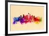 Seattle, Washington - Skyline Abstract-Lantern Press-Framed Premium Giclee Print