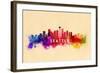 Seattle, Washington - Skyline Abstract-Lantern Press-Framed Art Print