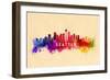 Seattle, Washington - Skyline Abstract-Lantern Press-Framed Art Print