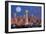 Seattle, Washington - Skyline and Full Moon-Lantern Press-Framed Art Print