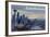 Seattle, Washington - Skyline and Rainier Sunrise-Lantern Press-Framed Art Print