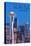 Seattle, Washington - Skyline and Space Needle-Lantern Press-Stretched Canvas