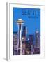 Seattle, Washington - Skyline and Space Needle-Lantern Press-Framed Art Print