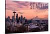 Seattle, Washington - Skyline at Twilight-Lantern Press-Stretched Canvas