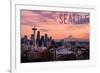 Seattle, Washington - Skyline at Twilight-Lantern Press-Framed Art Print