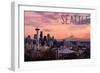 Seattle, Washington - Skyline at Twilight-Lantern Press-Framed Art Print