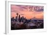 Seattle, Washington - Skyline at Twilight-Lantern Press-Framed Art Print