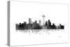 Seattle Washington Skyline BG 1-Marlene Watson-Stretched Canvas