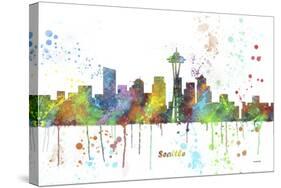 Seattle Washington Skyline MCLR 1-Marlene Watson-Stretched Canvas