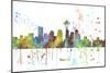 Seattle Washington Skyline MCLR 1-Marlene Watson-Mounted Giclee Print