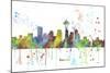 Seattle Washington Skyline MCLR 1-Marlene Watson-Mounted Giclee Print