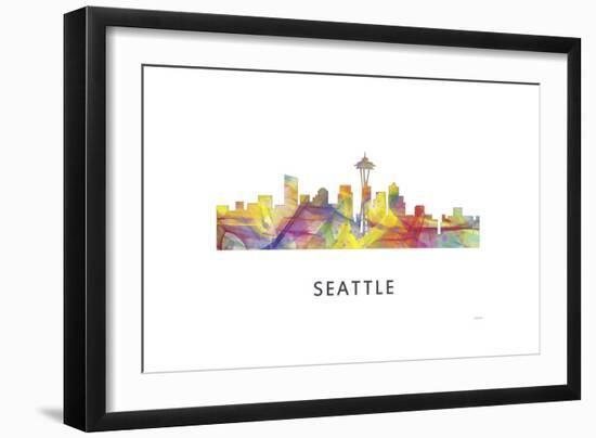 Seattle Washington Skyline-Marlene Watson-Framed Giclee Print