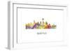 Seattle Washington Skyline-Marlene Watson-Framed Giclee Print