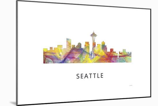 Seattle Washington Skyline-Marlene Watson-Mounted Giclee Print