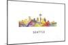 Seattle Washington Skyline-Marlene Watson-Mounted Giclee Print