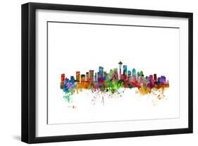 Seattle Washington Skyline-Michael Tompsett-Framed Art Print