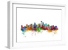 Seattle Washington Skyline-Michael Tompsett-Framed Art Print