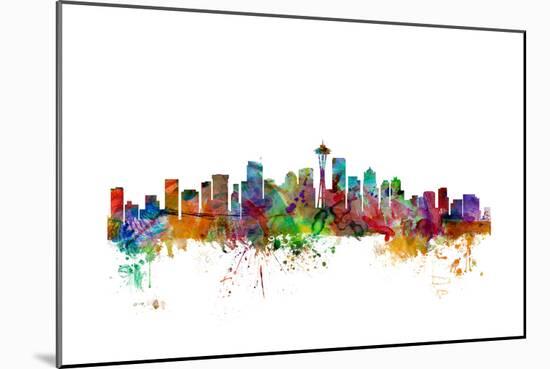 Seattle Washington Skyline-Michael Tompsett-Mounted Art Print