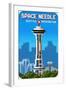 Seattle, Washington - Space Needle - 8 Bit-Lantern Press-Framed Art Print