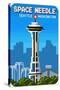 Seattle, Washington - Space Needle - 8 Bit-Lantern Press-Stretched Canvas