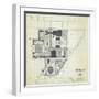 Seattle, Washington - Space Needle Aerial Concept Drawing-Lantern Press-Framed Art Print