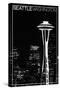 Seattle, Washington - Space Needle and Skyline at Night-Lantern Press-Stretched Canvas