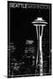 Seattle, Washington - Space Needle and Skyline at Night-Lantern Press-Mounted Art Print