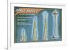 Seattle, Washington - Space Needle Construction Timeline-Lantern Press-Framed Art Print