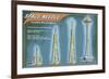 Seattle, Washington - Space Needle Construction Timeline-Lantern Press-Framed Art Print