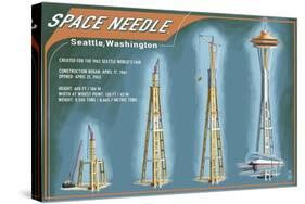 Seattle, Washington - Space Needle Construction Timeline-Lantern Press-Stretched Canvas