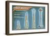 Seattle, Washington - Space Needle Construction Timeline-Lantern Press-Framed Art Print