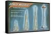 Seattle, Washington - Space Needle Construction Timeline-Lantern Press-Framed Stretched Canvas