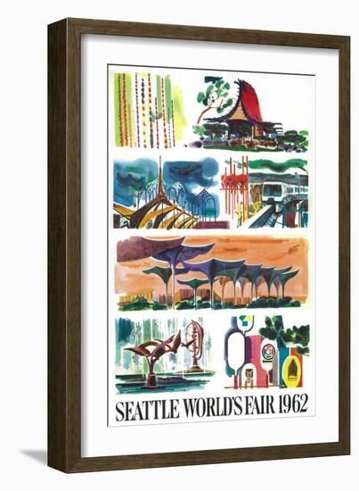 Seattle, Washington - Space Needle World's Fair Promo Poster No. 1-Lantern Press-Framed Art Print