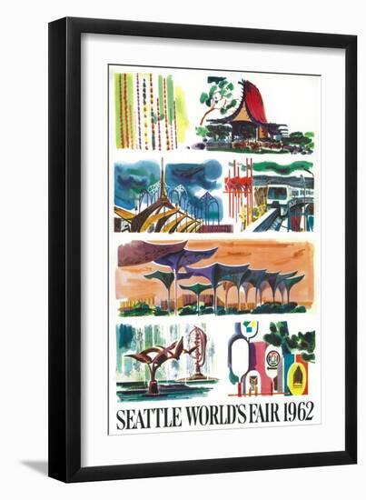 Seattle, Washington - Space Needle World's Fair Promo Poster No. 1-Lantern Press-Framed Art Print