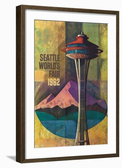 Seattle, Washington - Space Needle World's Fair Promo Poster No. 2-Lantern Press-Framed Art Print