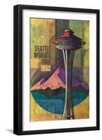 Seattle, Washington - Space Needle World's Fair Promo Poster No. 2-Lantern Press-Framed Art Print