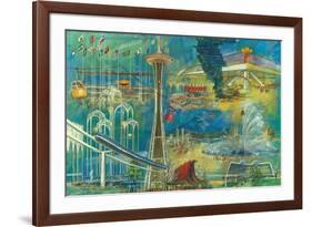 Seattle, Washington - Space Needle World's Fair Seattle Center Poster-Lantern Press-Framed Premium Giclee Print