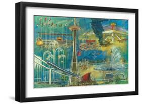 Seattle, Washington - Space Needle World's Fair Seattle Center Poster-Lantern Press-Framed Art Print