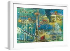 Seattle, Washington - Space Needle World's Fair Seattle Center Poster-Lantern Press-Framed Art Print